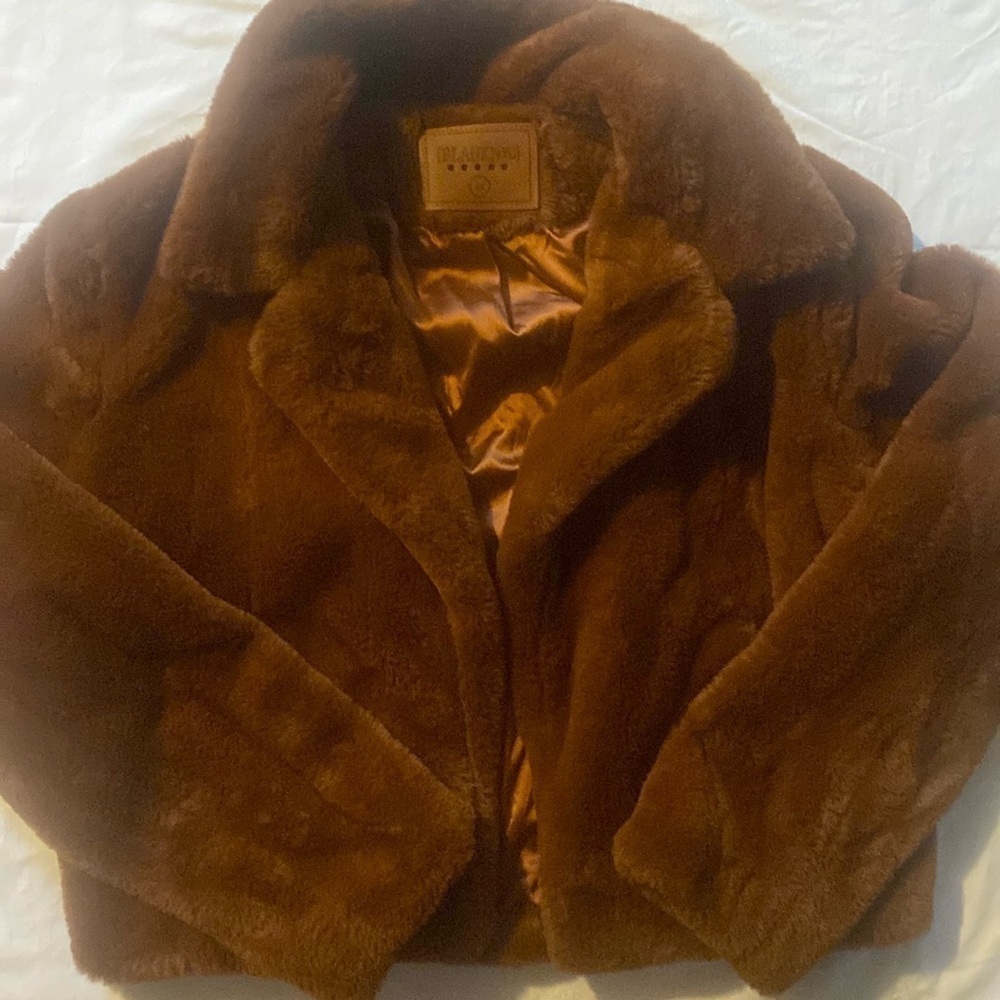 BLANK NYC brown faux fur jacket